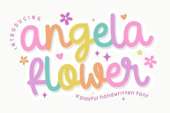 Angela Flower Font Design and Creative Projects